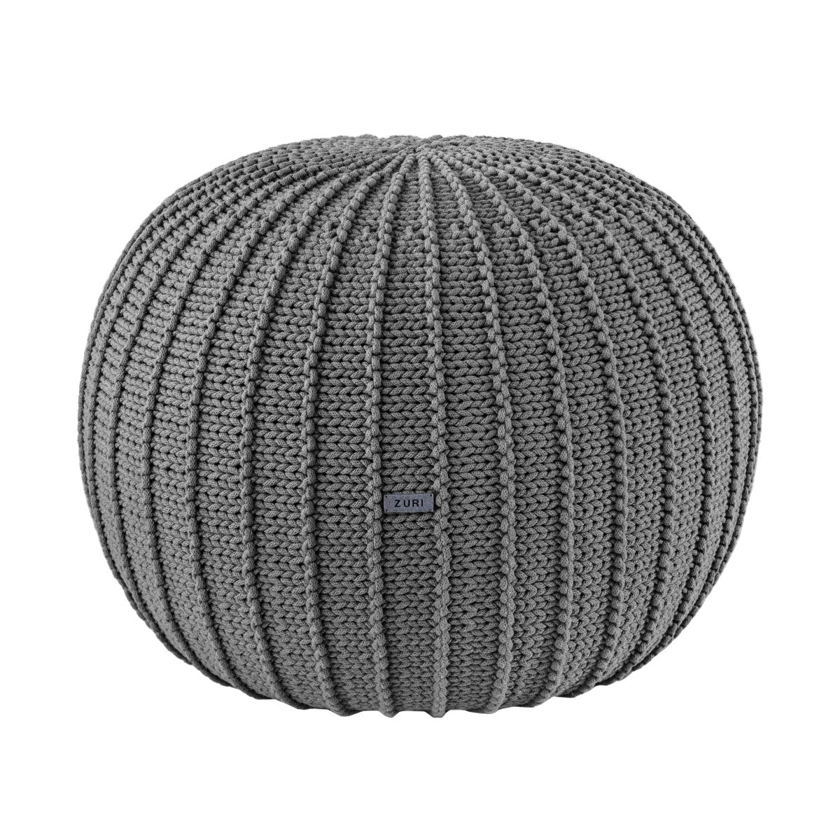 Knitted Pouffe, Medium | DARK GREY