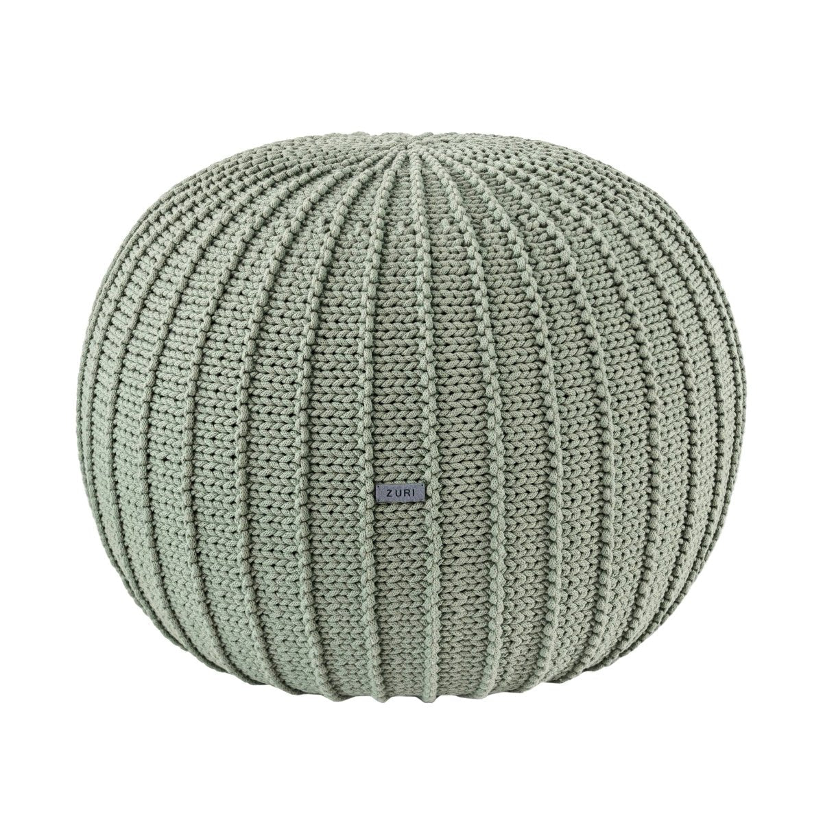 Knitted Pouffe, Medium | LIGHT OLIVE