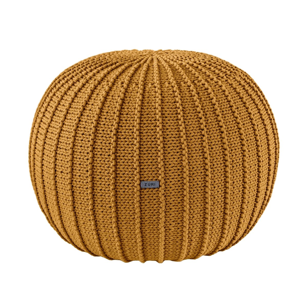 Knitted Pouffe, Medium | MUSTARD