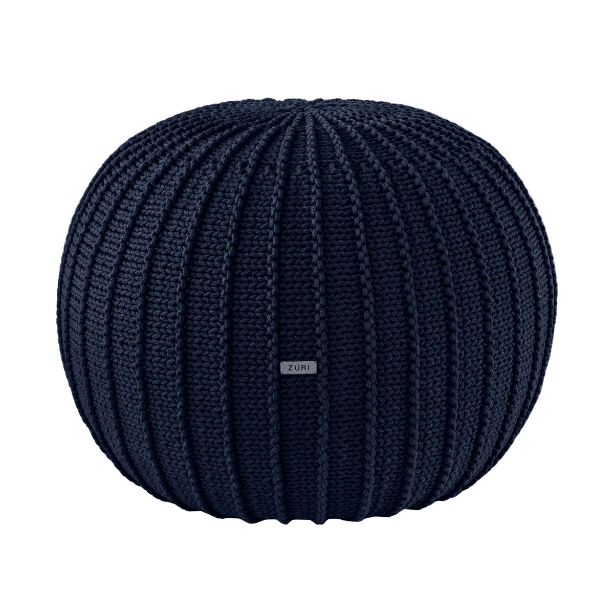 Knitted Pouffe, Medium | NAVY BLUE