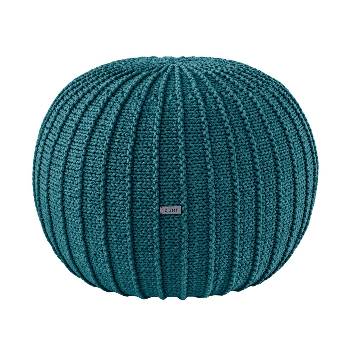Knitted Pouffe, Medium | OCEAN BLUE