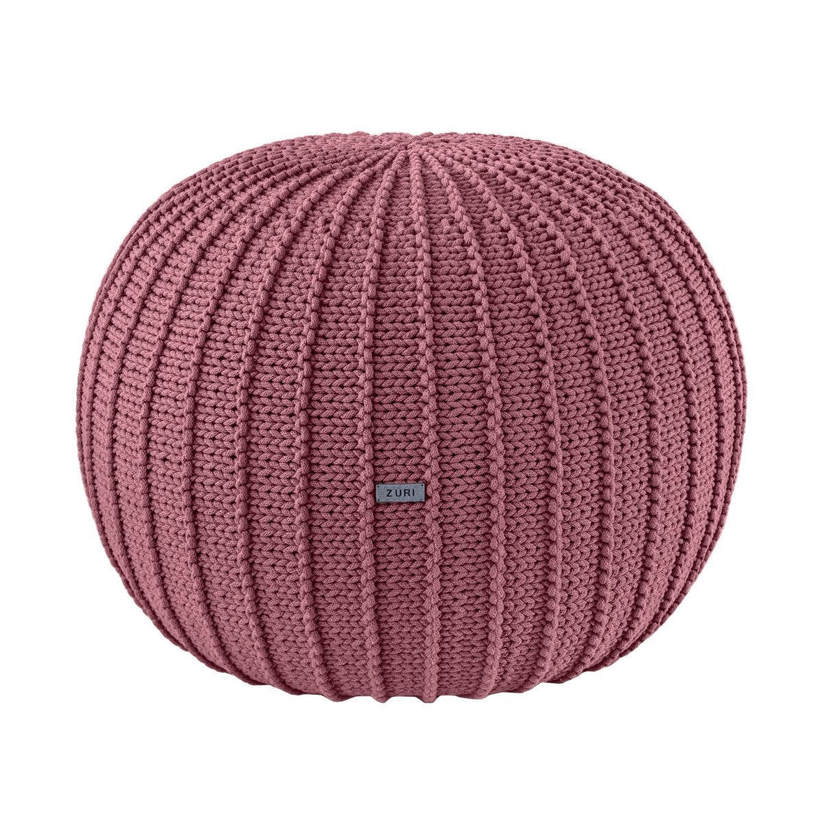 Knitted Pouffe, Medium | OLD ROSE