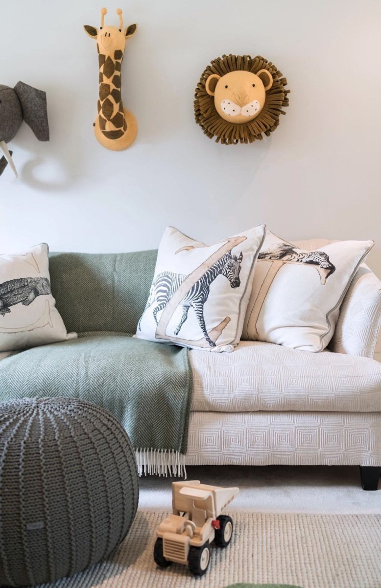 Knitted Pouffe, Medium | OLIVE GREEN