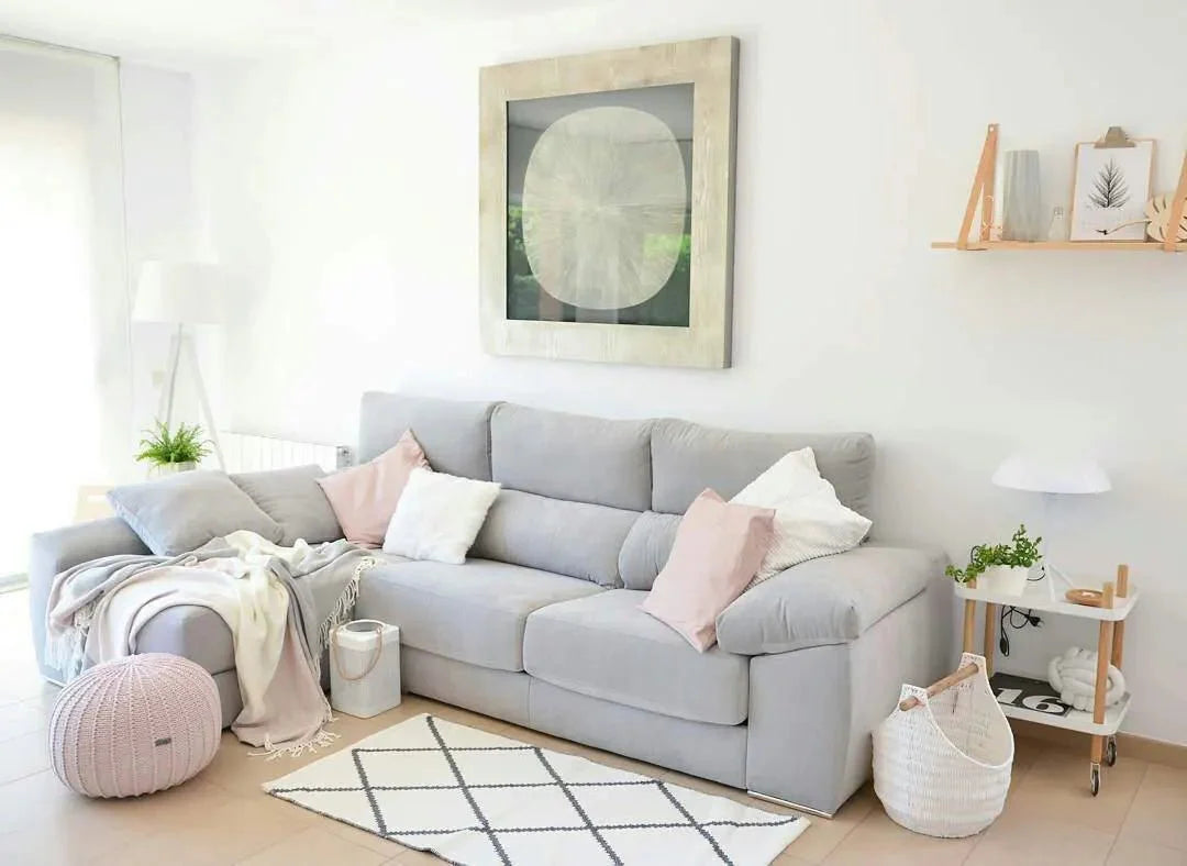 Knitted Pouffe, Medium | PALE PINK