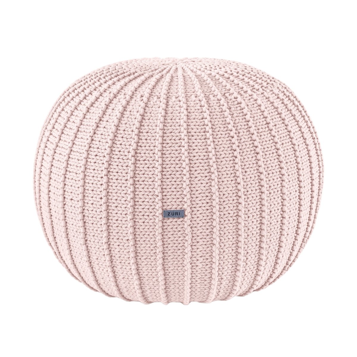 Knitted Pouffe, Medium | PALE PINK