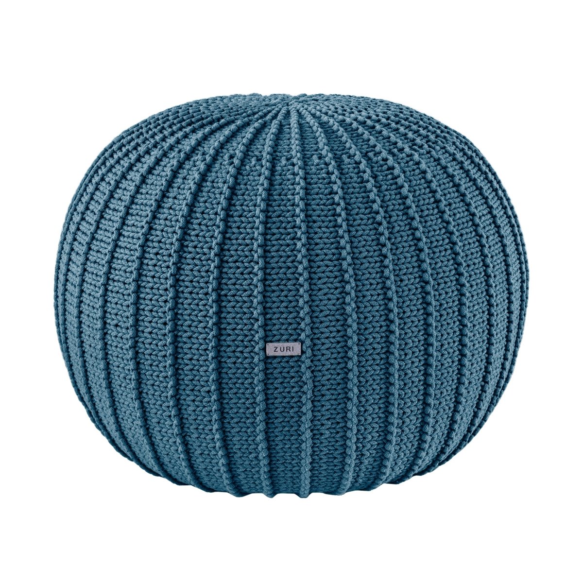 Knitted Pouffe, Medium | PETROL
