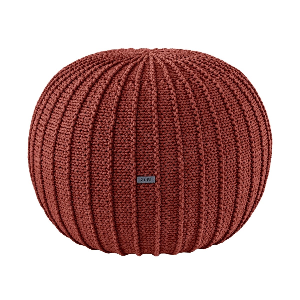 Knitted Pouffe, Medium | TERRACOTTA