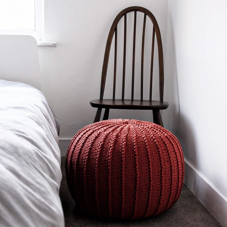 Knitted Pouffe, Medium | TERRACOTTA