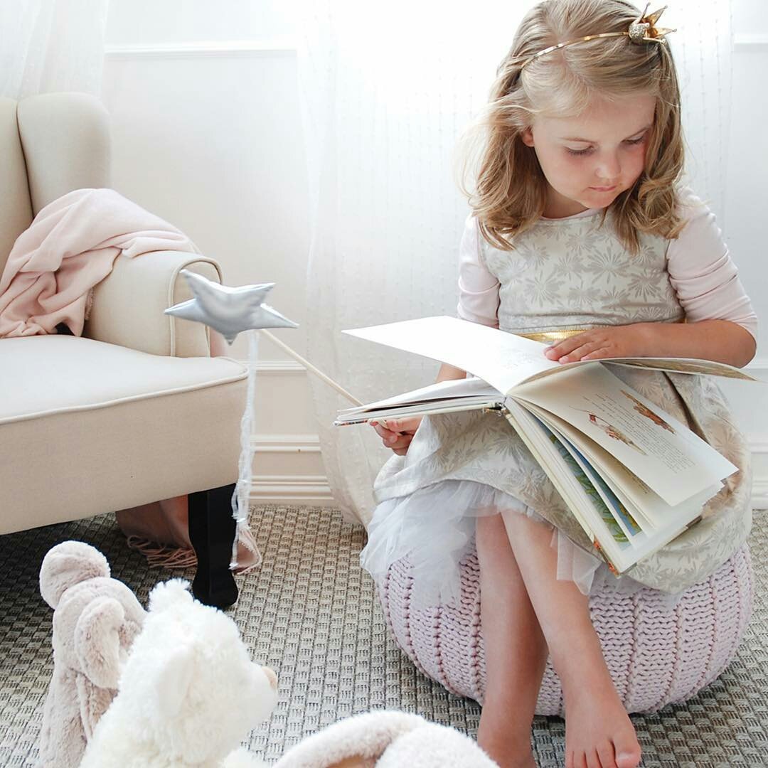 Knitted Pouffe, Small | PALE PINK