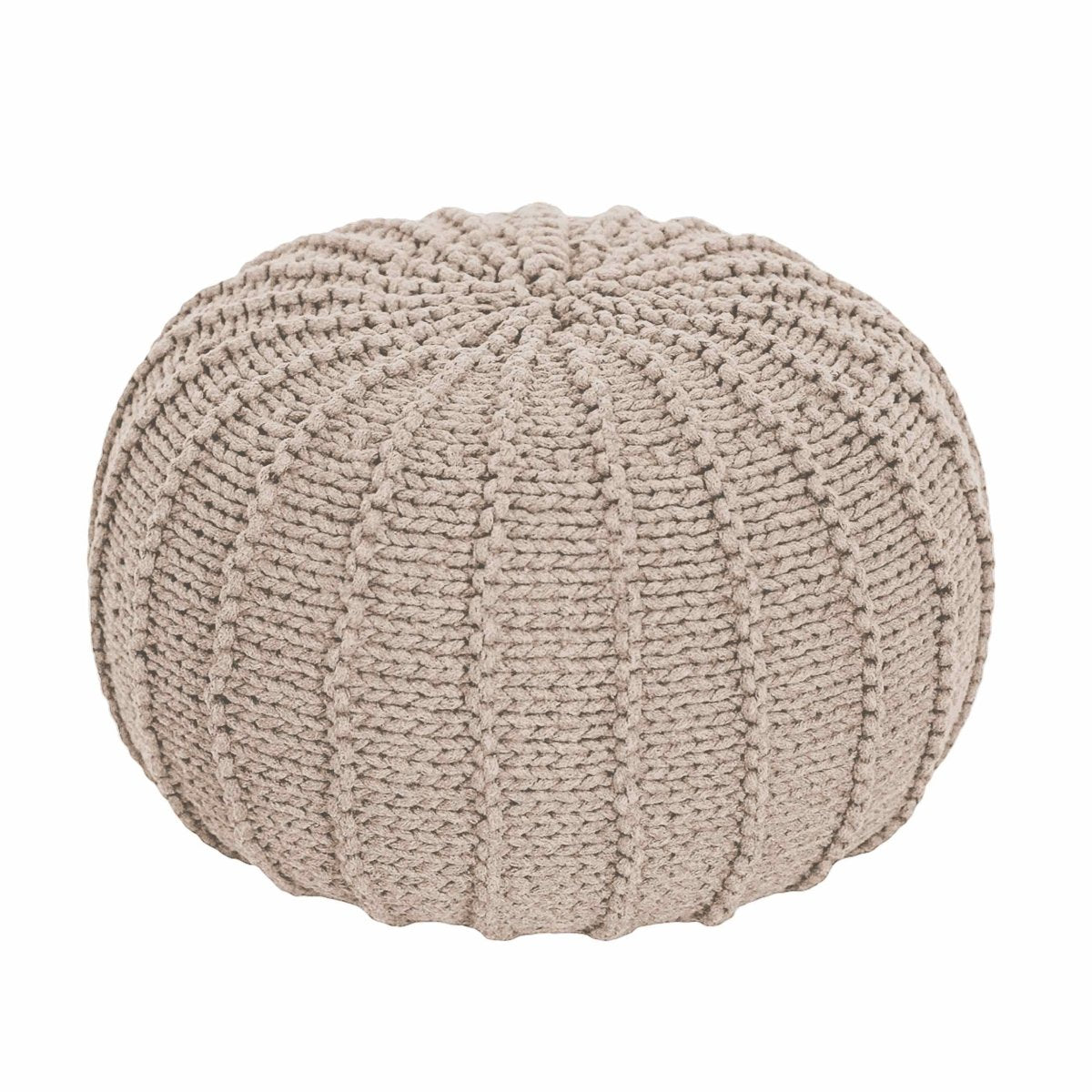 Knitted Pouffe, Small | BEIGE