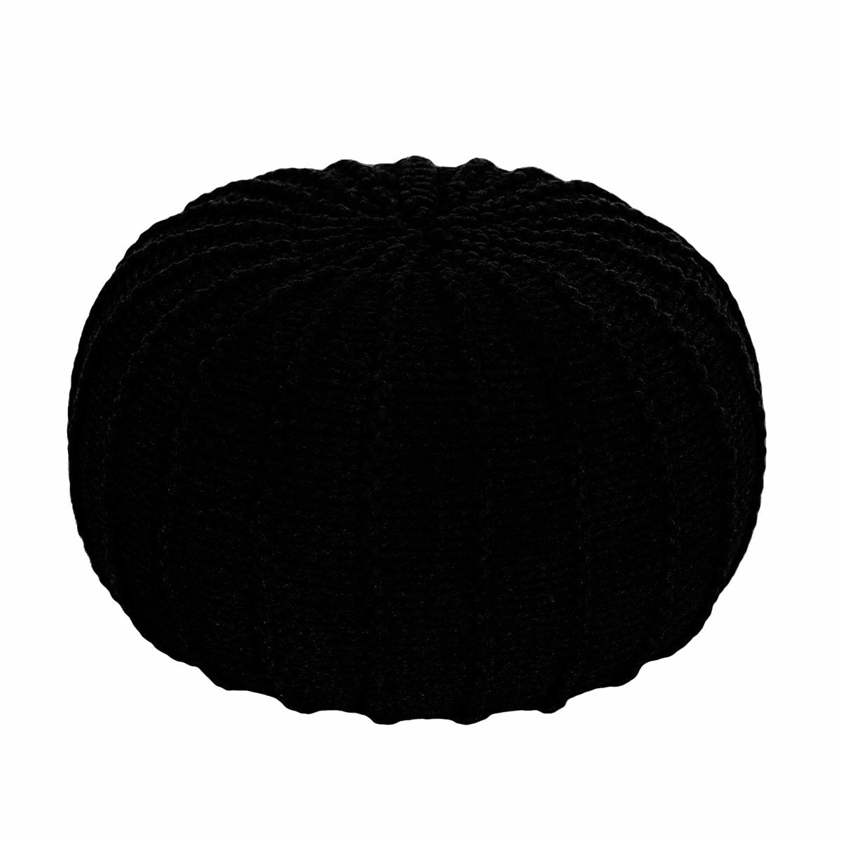 Knitted Pouffe, Small | BLACK