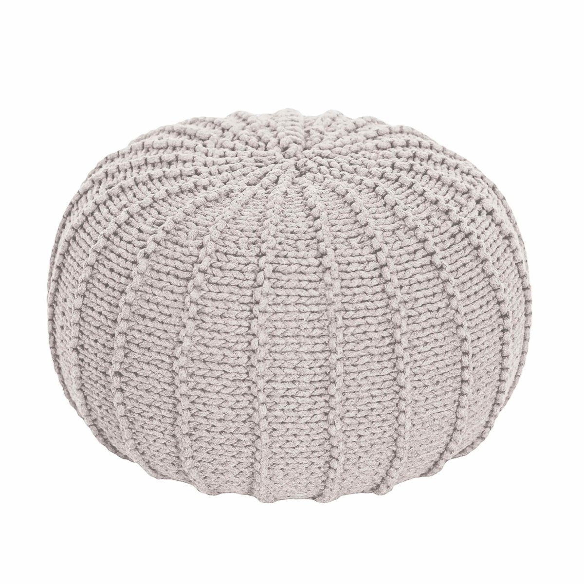 Knitted Pouffe, Small | OATMEAL