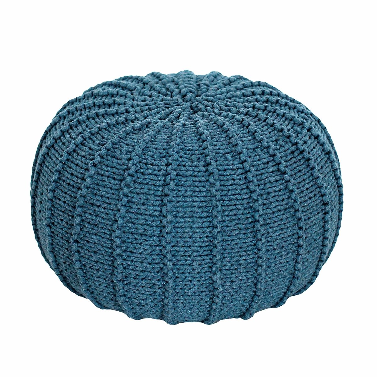 Knitted Pouffe, Small | PETROL