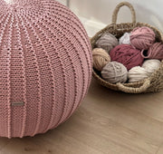 Knitted Pouffe, Small | POWDER PINK