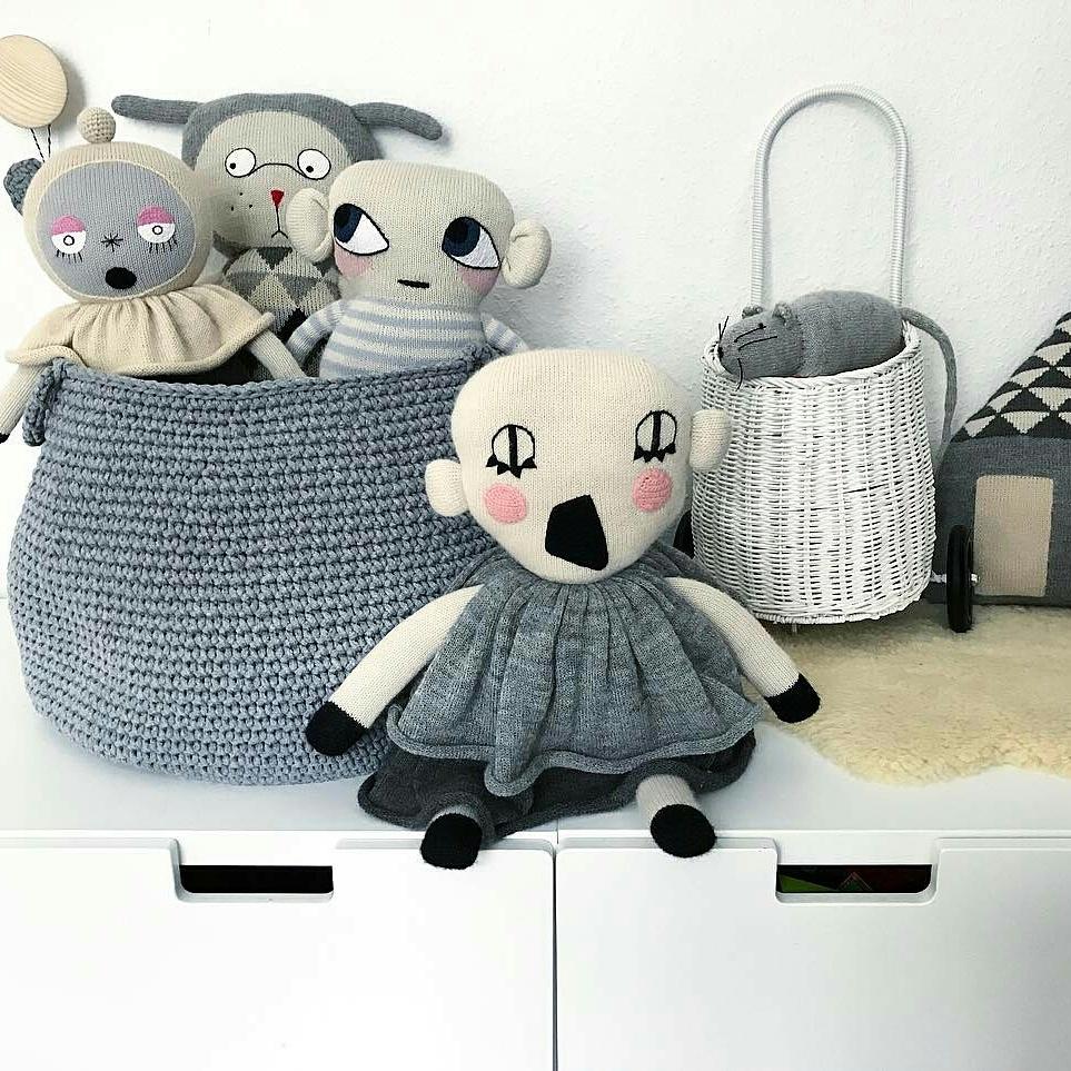 Crochet Basket, Size XL | DARK GREY