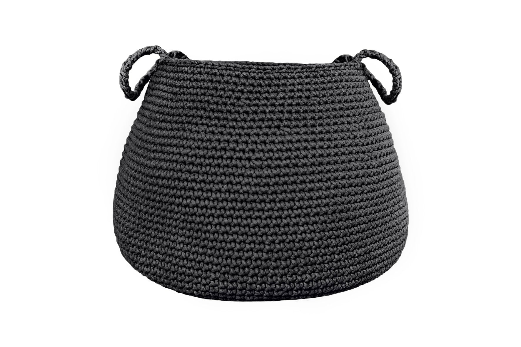 Crochet Basket, Size XL | CHARCOAL