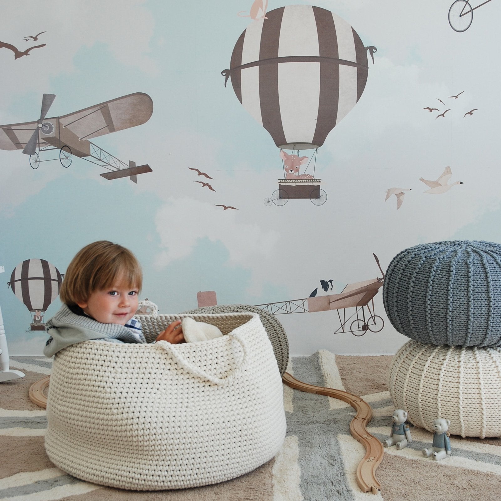 Crochet Basket, Size XL | IVORY