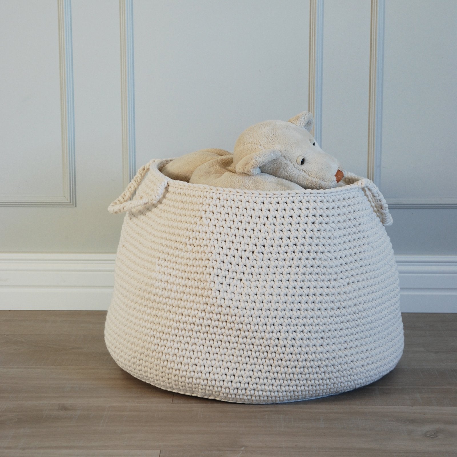Crochet Basket, Size XL | IVORY