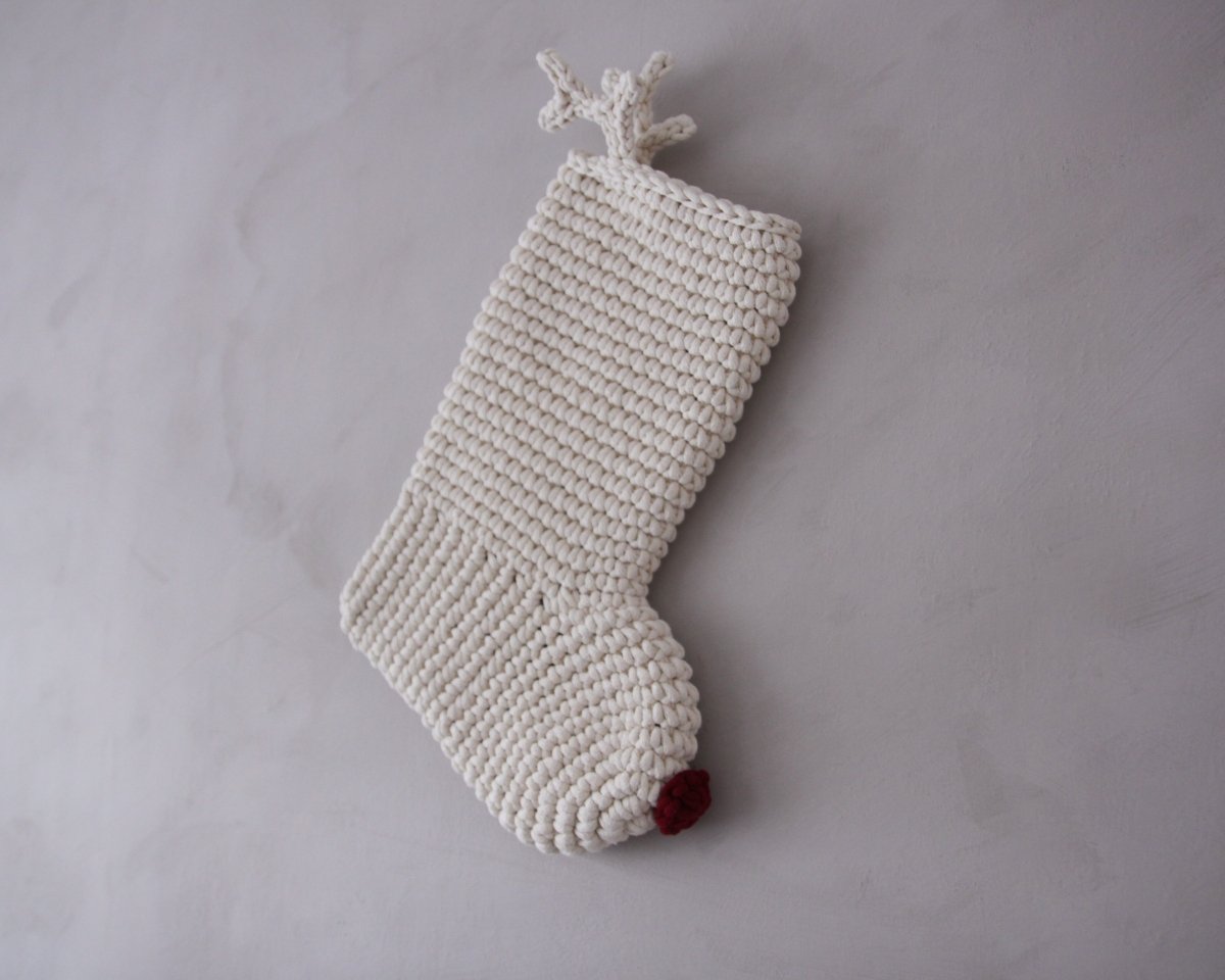 Large Christmas Reindeer Stocking