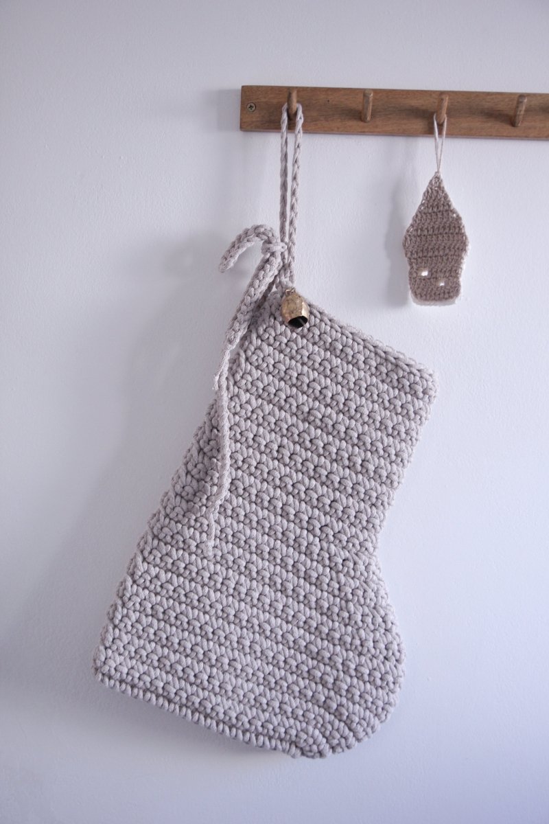 Large Crochet Christmas Stocking | OATMEAL