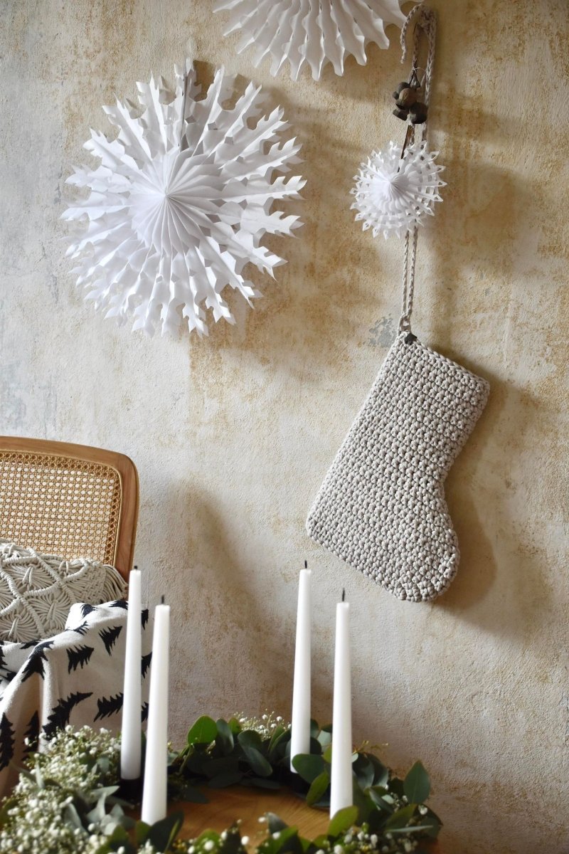 Large Crochet Christmas Stocking | OATMEAL