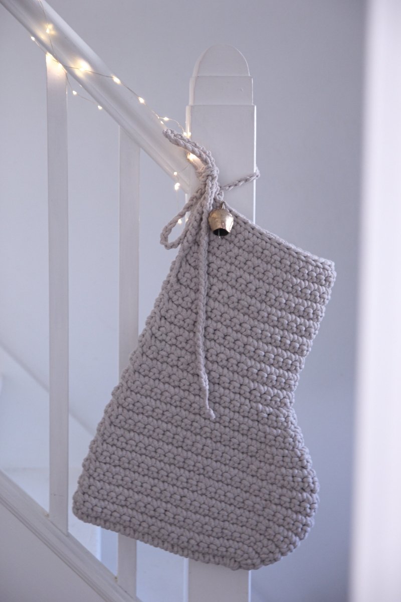 Large Crochet Christmas Stocking | OATMEAL