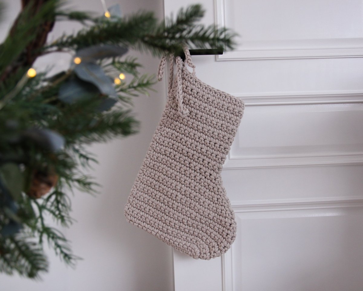 Large Crochet Christmas Stocking | OATMEAL