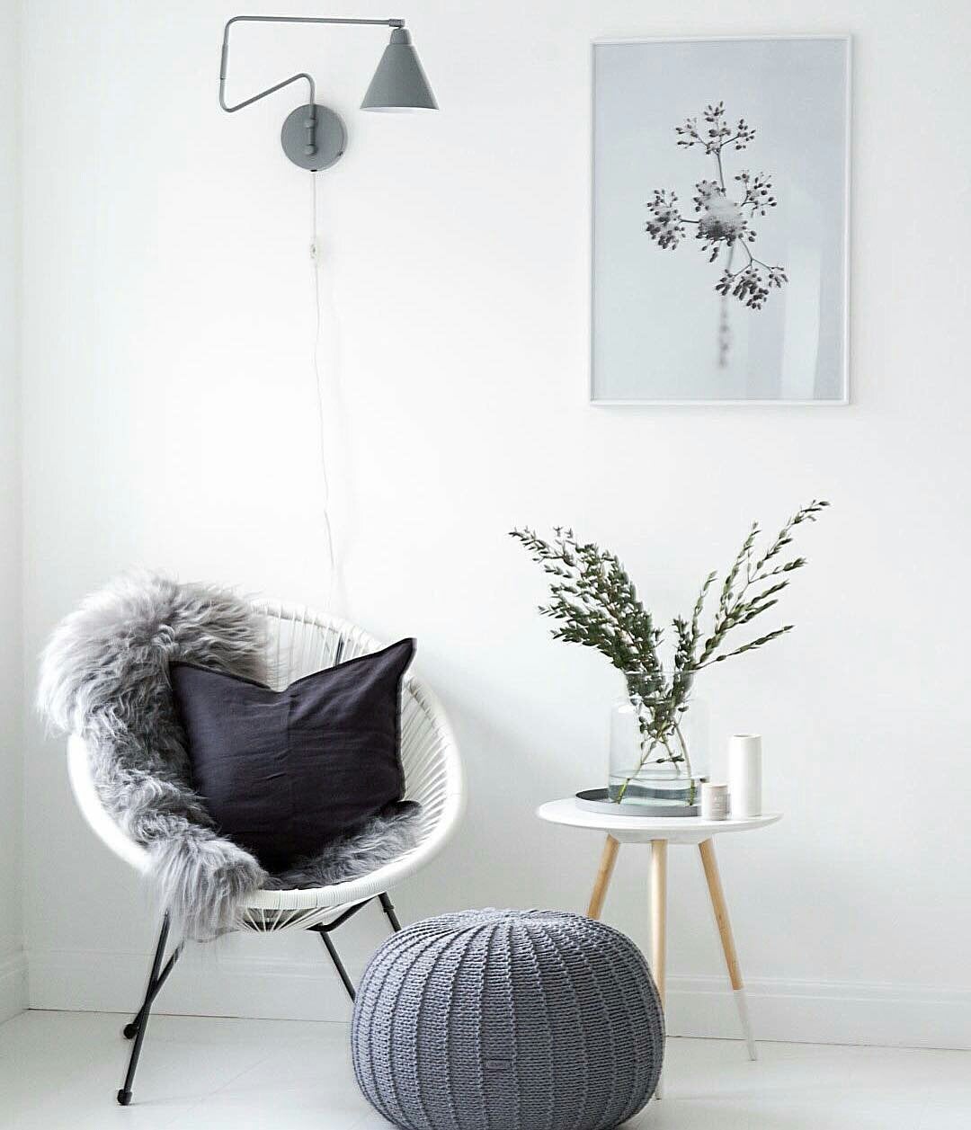Knitted Pouffe, Large | DARK GREY