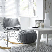 Knitted Pouffe, Large | DARK GREY