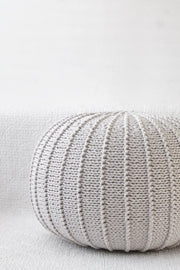 Knitted Pouffe, Large | OATMEAL