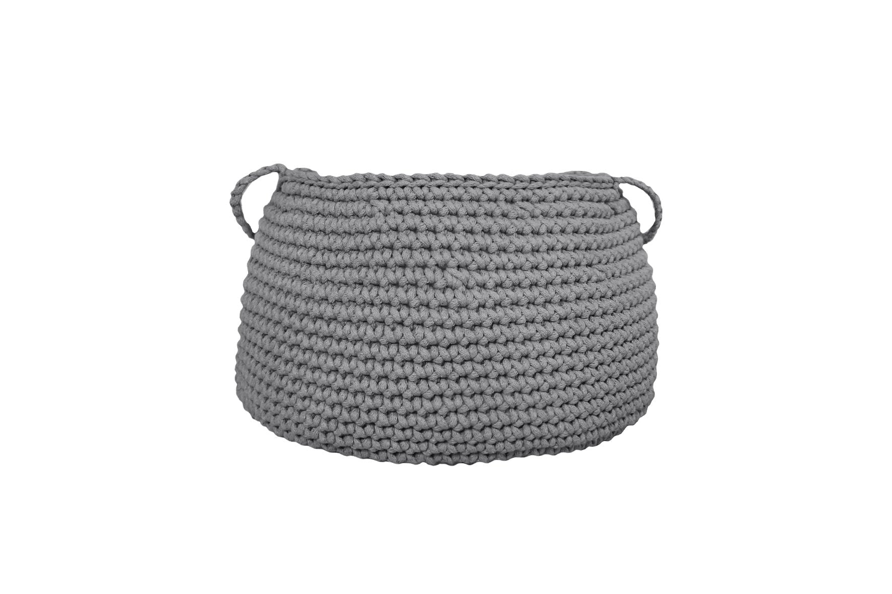 Crochet Basket, Size L | DARK GREY