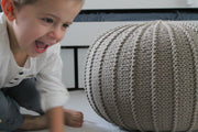 Knitted Pouffe, Medium | BEIGE