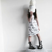 Knitted Pouffe, Medium | LIGHT GREY