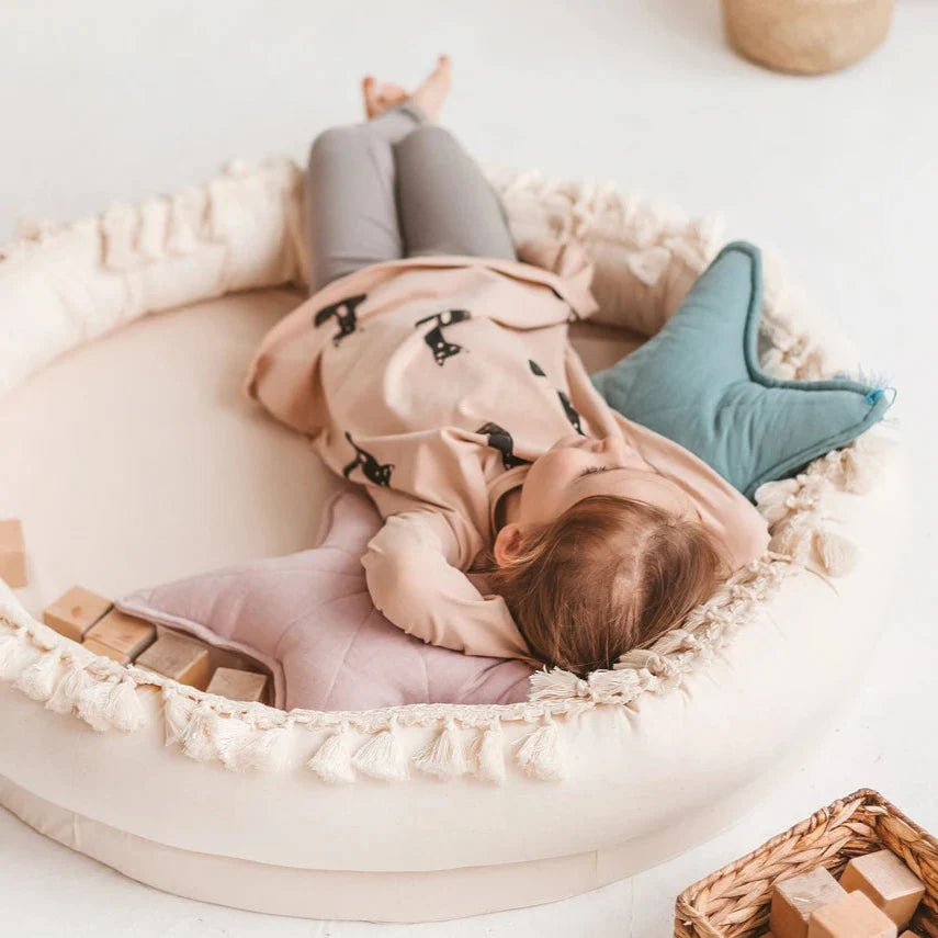 MINICAMP Linen Sea Star Pillow – Mint Throw Pillow for Coastal & Beach Decor