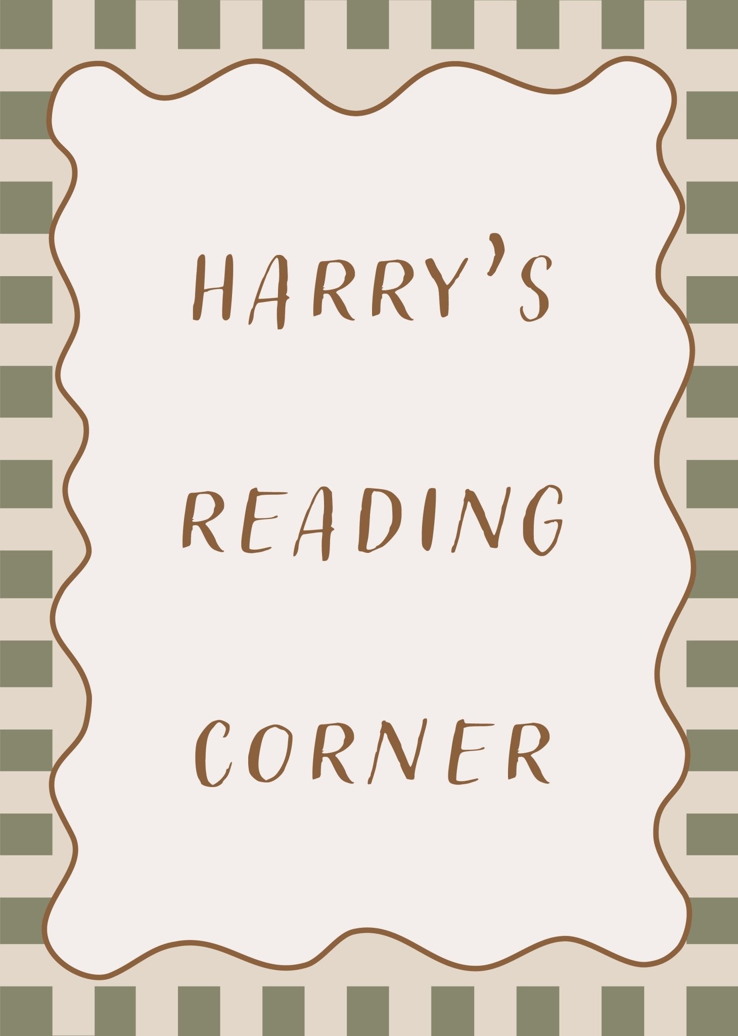 Reading Corner (Personalised Print) - Checkerboard Edition