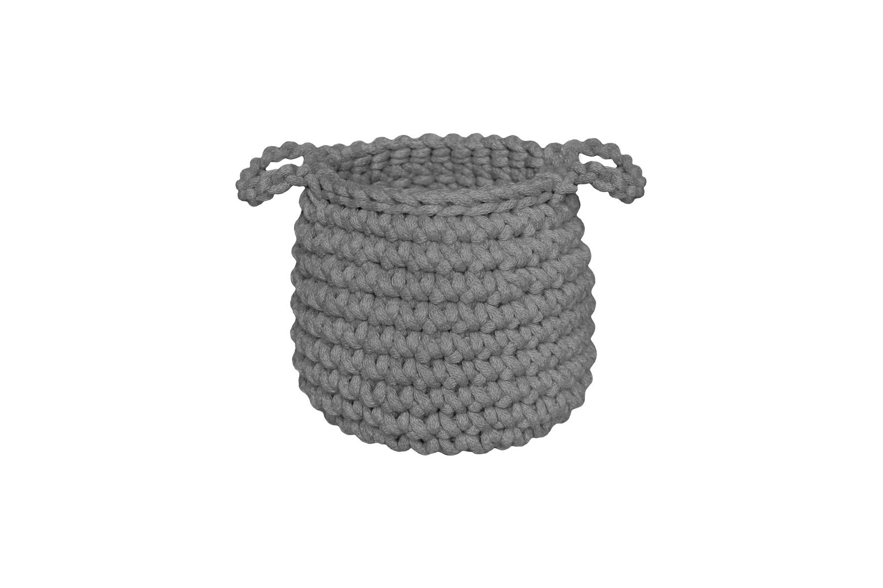 Crochet Basket, Small | DARK GREY