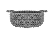 Crochet Flat Basket, Small | DARK GREY