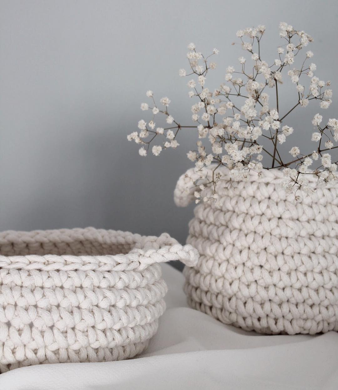 Crochet Basket, Small | IVORY