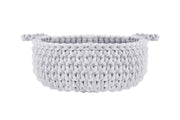Crochet Flat Basket, Small | LIGHT GREY