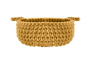 Crochet Flat Basket, Small | MUSTARD