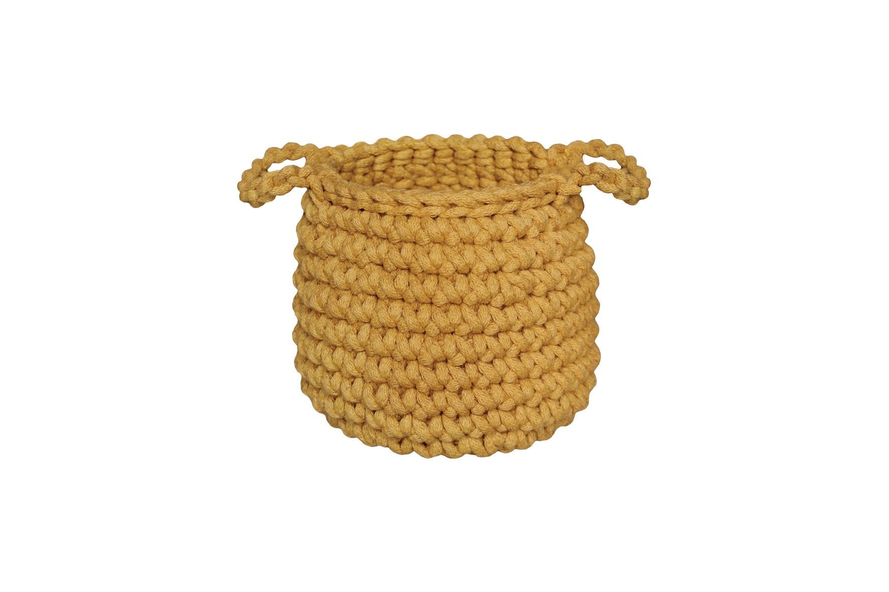 Crochet Basket, Small | MUSTARD