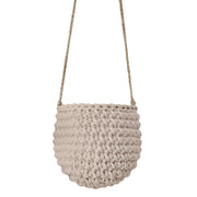Crochet Hanging Basket, Small | BEIGE