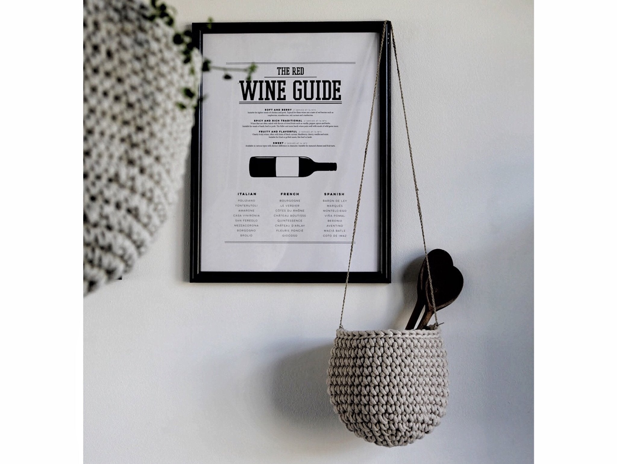 Crochet Hanging Basket, Small | BEIGE