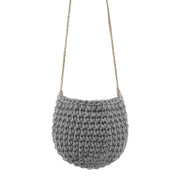 Crochet Hanging Basket, Small | DARK GREY