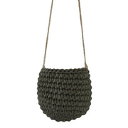 Crochet Hanging Basket, Small | OLIVE GREEN