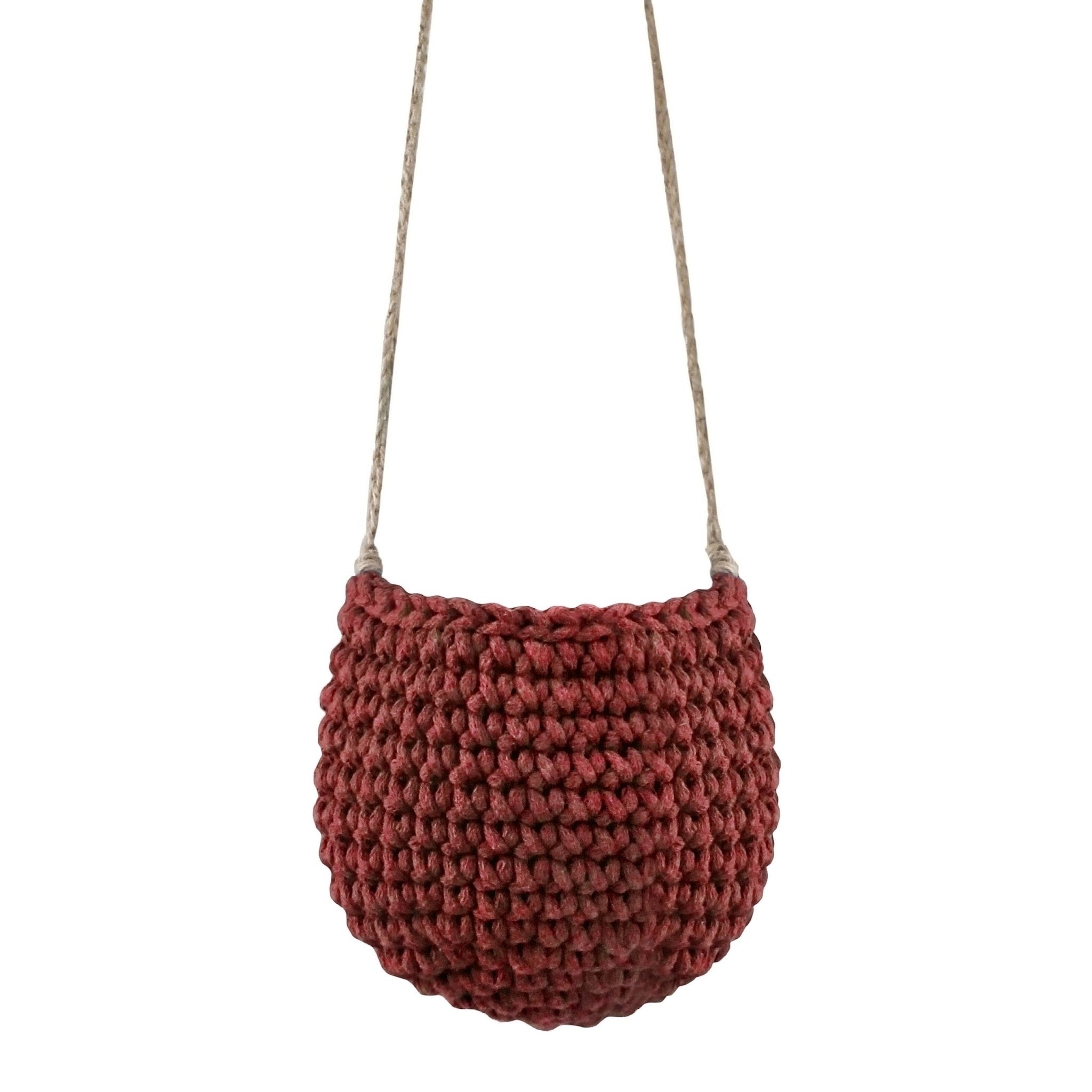 Crochet Hanging Basket, Small | TERRACOTTA