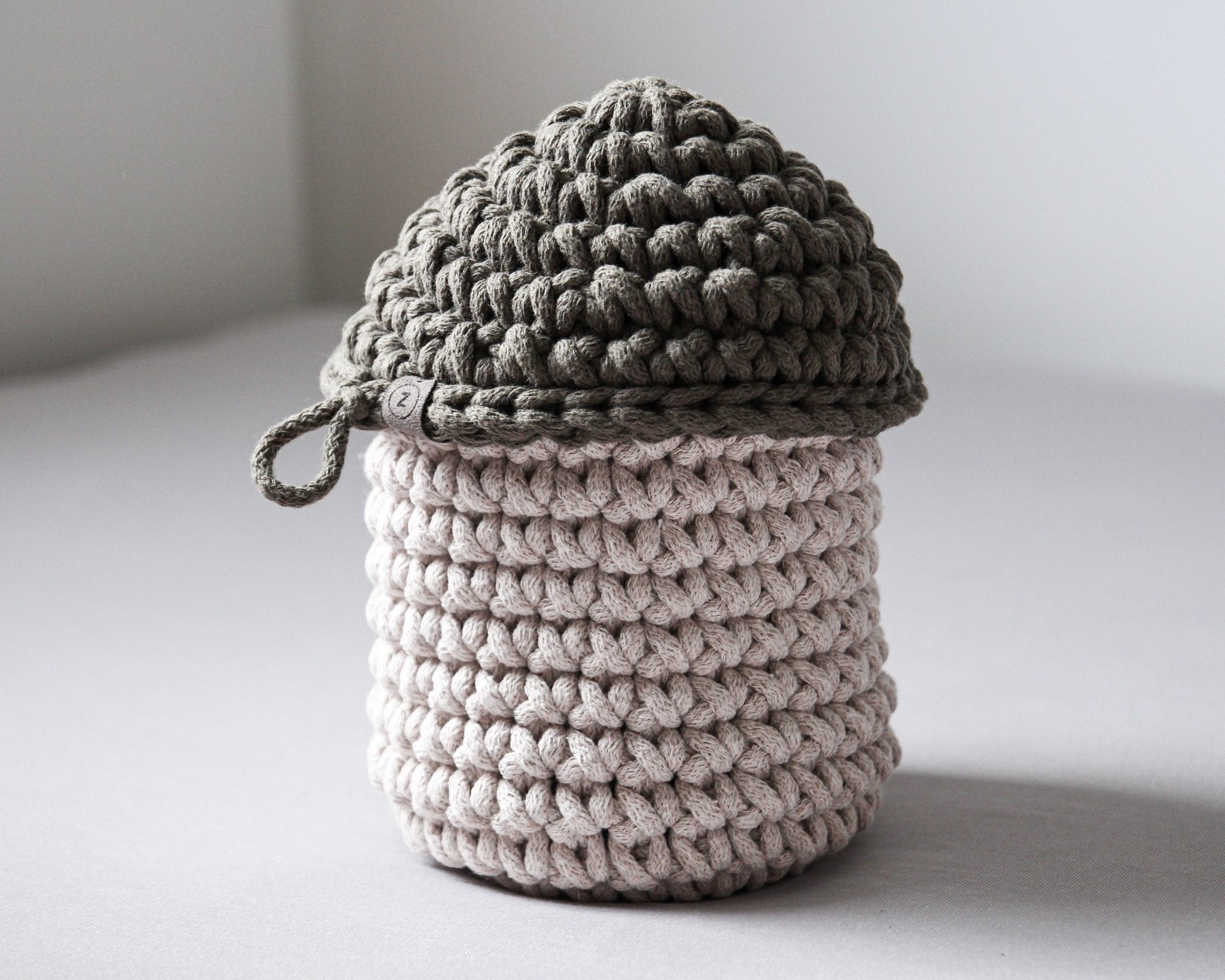 Smurf Basket | OATMEAL & OLIVE GREEN