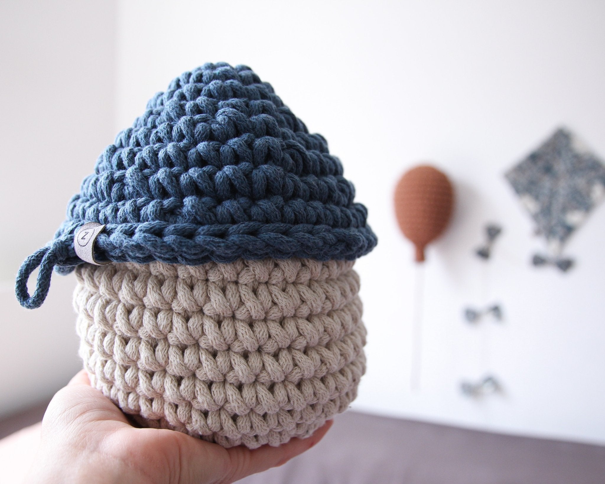 Smurf Basket | BEIGE & PETROL