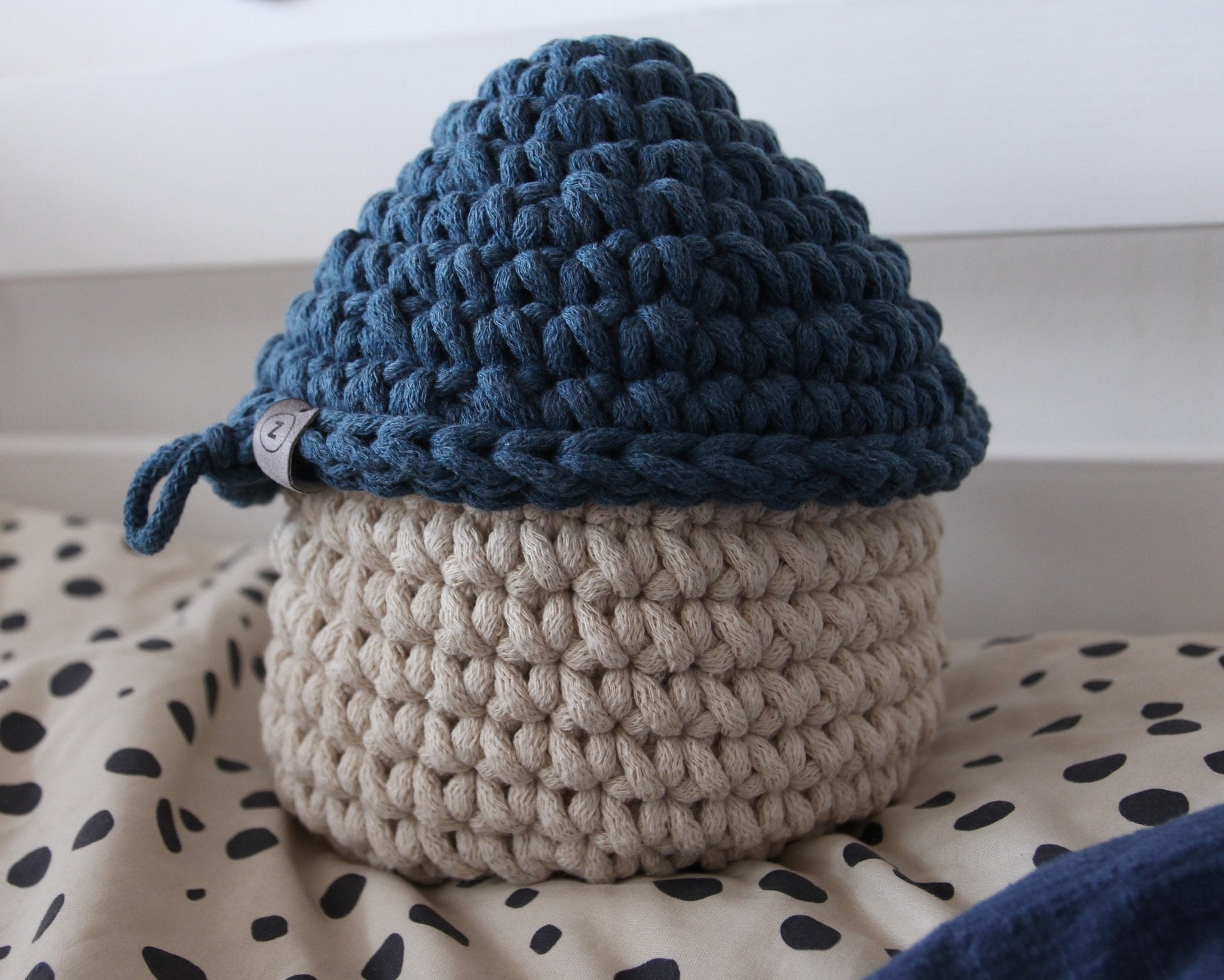 Smurf Basket | BEIGE & PETROL