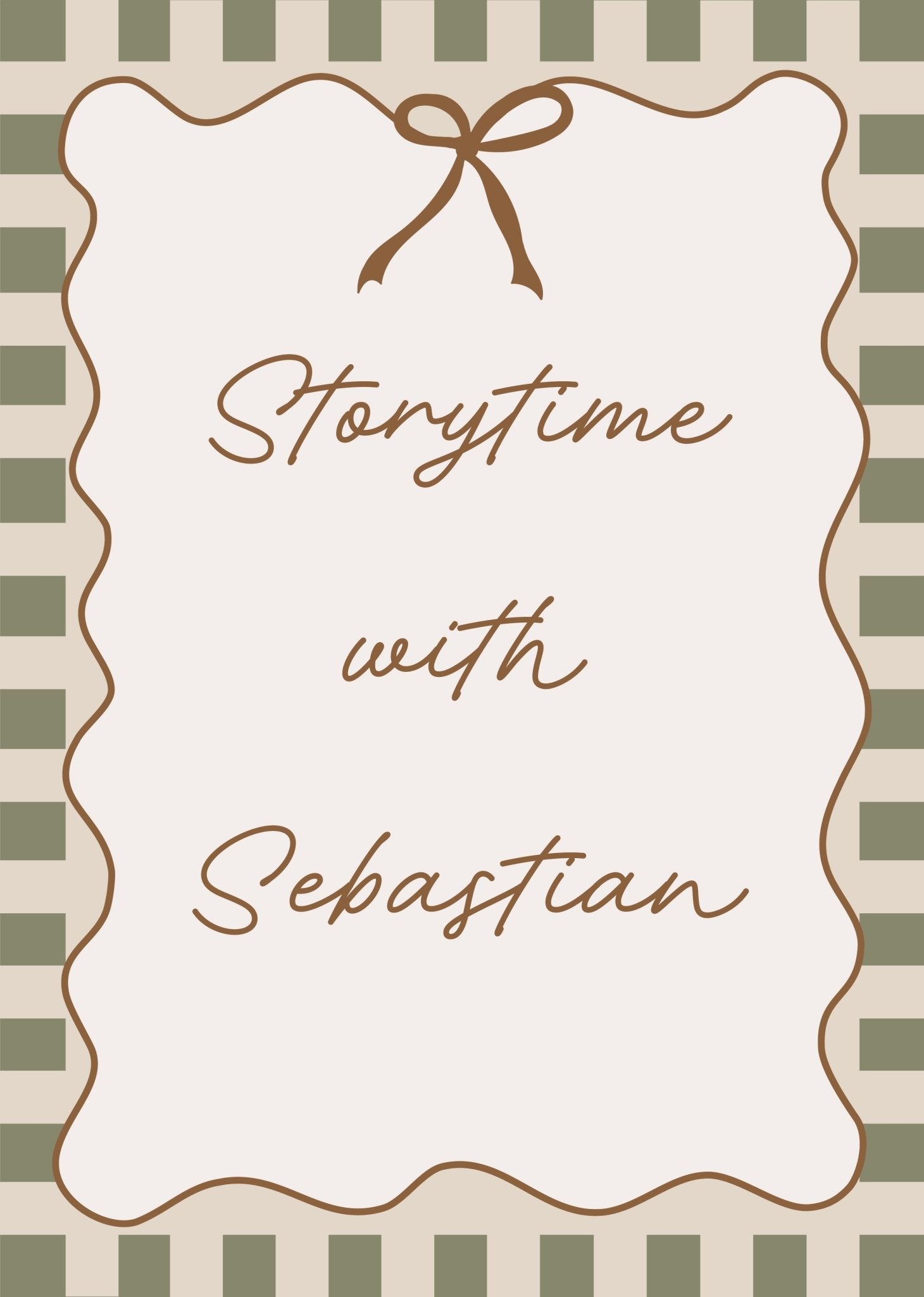 Storytime With (Personalised Print) - Checkerboard Edition